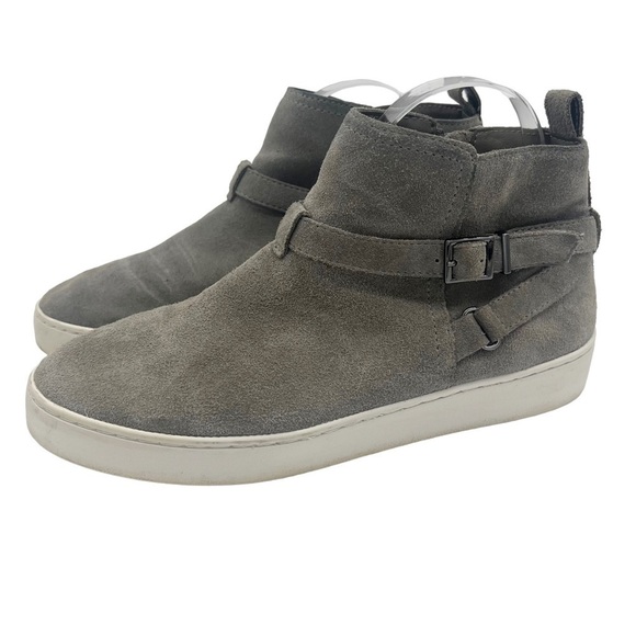 Vionic Womens Splended Mitzi Gray Suede Comfort Shoes Sneakers Size 8 Side Zip - Picture 1 of 11